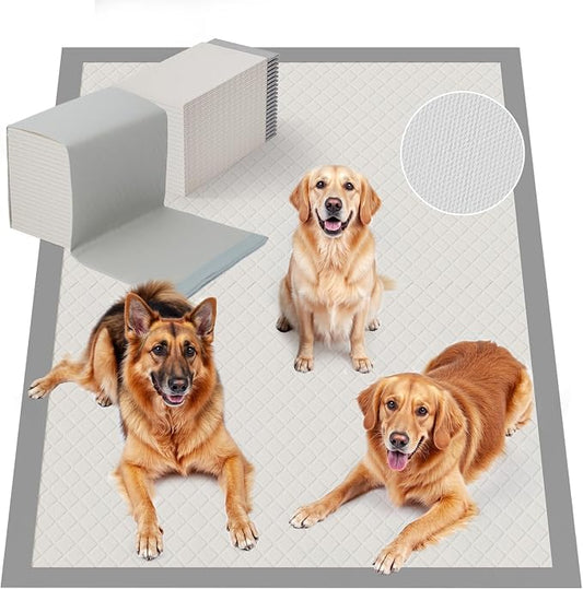 Gardner Pet 5XL 37"x54" Dog Pee Pads Extra Large, Super Absorbent & Leak-Proof Dog Potty Training Pads, Nop-Slip Bottom Puppy Pads, 25 Count Grey