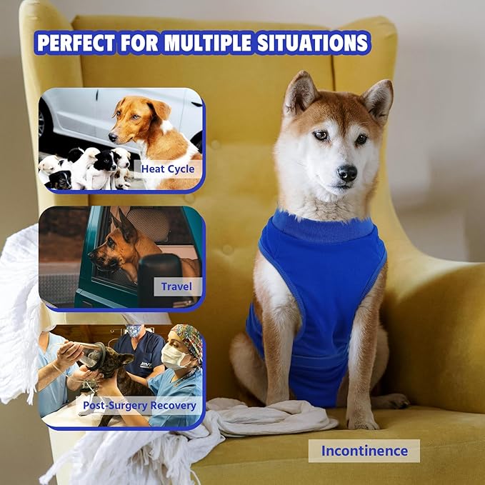 Dog Diapers Female Male，Washable Reusable Period Diapers & Belly Bands, Adjustable Abdominal Wounds Bandages for Heat Cycles & Incontinence, After Surgery, Anti-Harassment or Senior Dogs