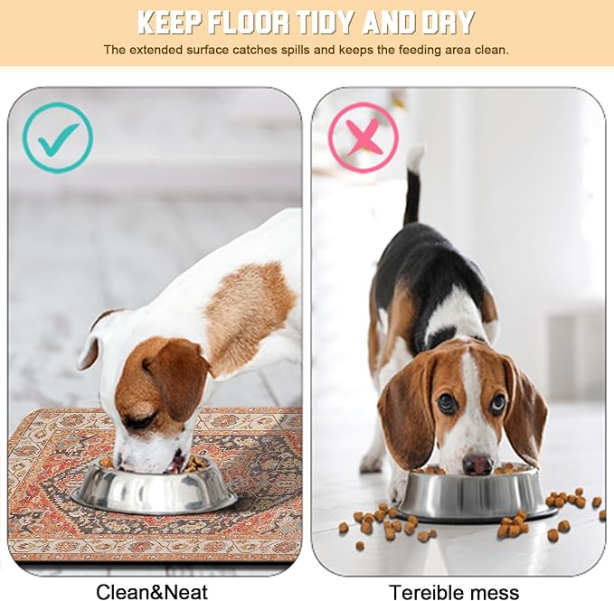 Dog Food Mat for Floors Waterproof Quick Dry Pet Placemat Cat Feeding Bowls Mats for Food and Water, Eco-Friendly Dog Accessories Diatomite Pets Supplies 17" X 30"