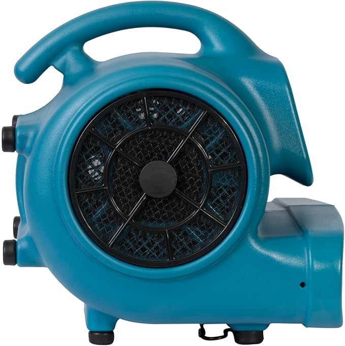 XPOWER X-430TF Pro 1/3 HP 2000 CFM Centrifugal Air Mover, Carpet Dryer, Floor Fan, Blower, Timer, Filter, for Water Damage Restoration, Janitorial, Plumbing, Home Use,Blue