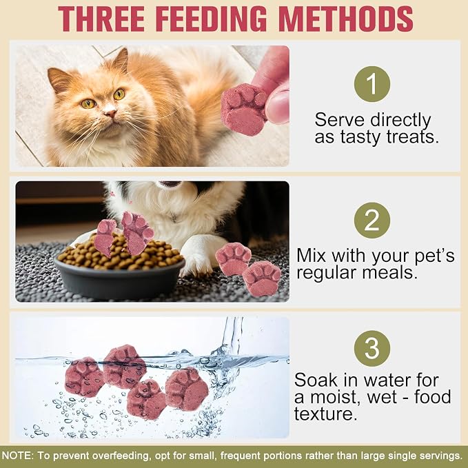 Memorjew 100g Chicken & Cranberry Freeze- Dried Blend for Cats & Dogs, Natural Grain-Free Nutritious Snack, No Artificial Additives(Chicken & Cranberry 100g)
