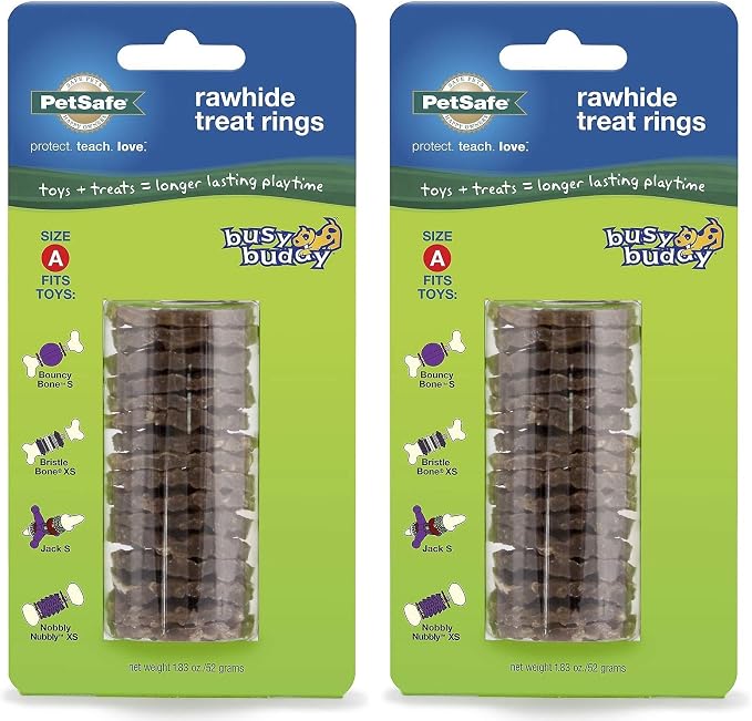 Premier Pet Rawhide Rings Natural Dog Treat (16-Pack) [Set of 2] Size: Small