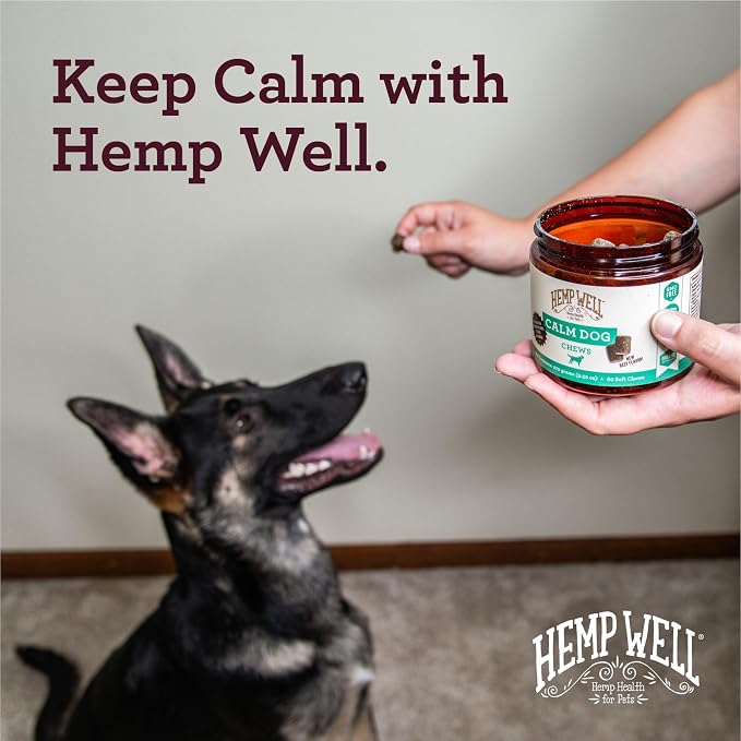 Hemp Well Calm Dog Soft Chews: 60 ct. Organic Hemp Infused with Melatonin - Calming Chews for Separation, Thunderstorms, and Stressful Situations