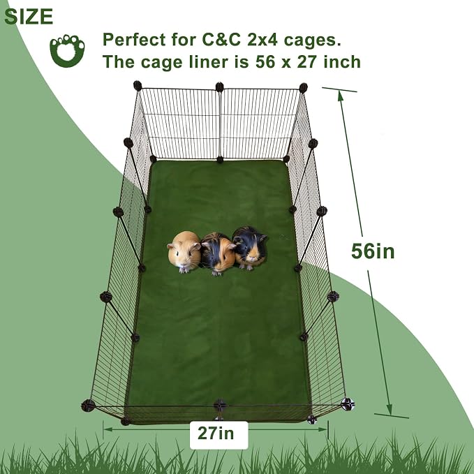Guinea Pig Bedding Fleece Cage Liner C&C 2x4,Guinea Pig Fleece Blanket Cage Liner 56x28 (c&c 2x4 (2PCS))