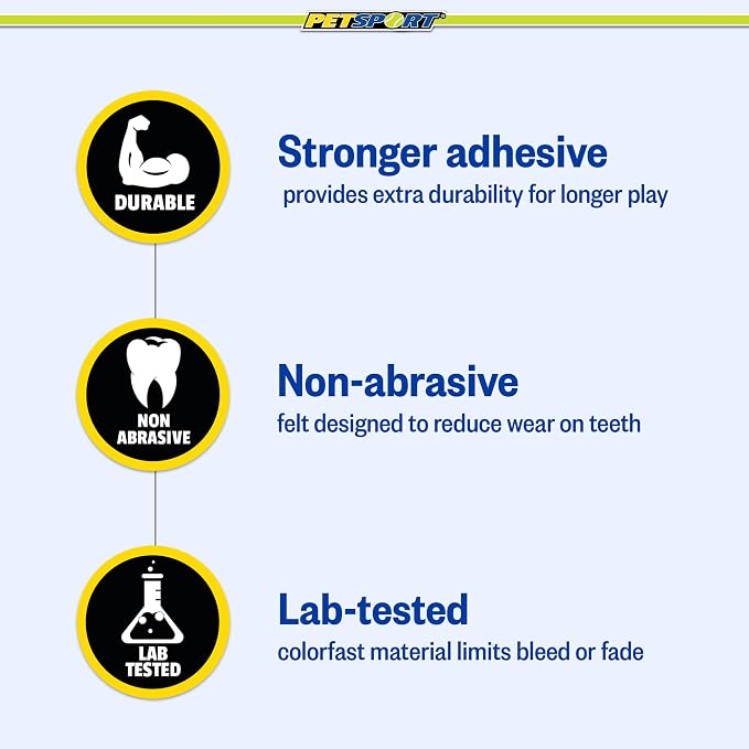 PetSport Yellow Tuff Ball - Medium Tennis Balls for Dogs, Chew Toy for Aggressive Chewers, Fetching, Natural Rubber, Certified Non-Toxic - 2.5 Inch Each (Pack of 6)