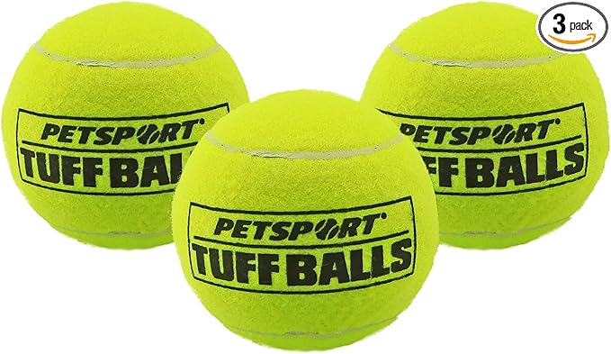 PetSport USA 4" Giant Tuff Balls for Large Dogs [Pet Safe Non-Toxic Industrial Strength Tennis Balls for Exercise, Play Time & Dog Training](3 Pack)