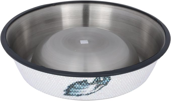 The Memory Company Officially Licensed Stainless Steel Pet Bowl, Premium Bling Team Logo Dog & Cat Food & Water Dish, Non-Slip Rubber Base, for Large/Small Breeds