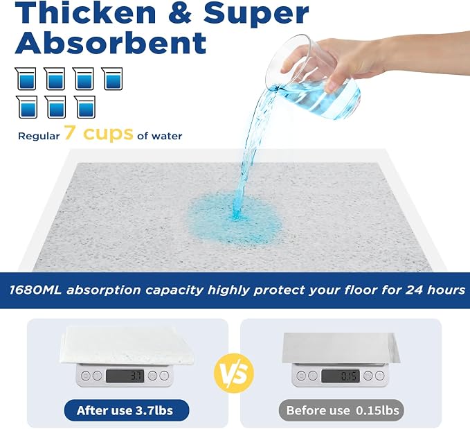 ABCPET Puppy Pads Puppy Pee Pads 100 Count Dog Pads with 5-Layer Leak-Proof Design, Small Disposable Dog Training Pad 22"x22" with Super Absorbent & Cat Litter for Dogs, Cats