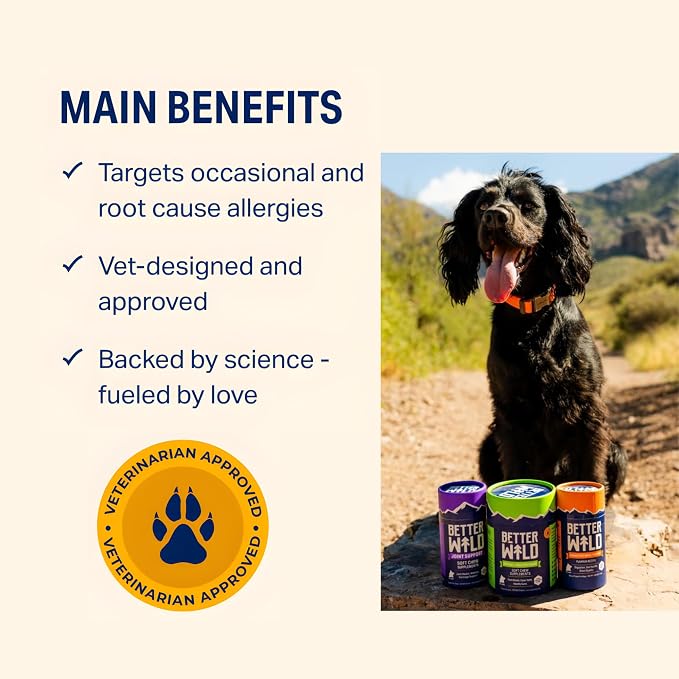 Dog Allergy Chews, Immune and Gut Health Support for Dogs, Itchy Skin, Paw Licking and Seasonal Allergies, Probiotics, Colostrum, Omega Salmon Oil, Skin & Coat Supplement, 30 Chews