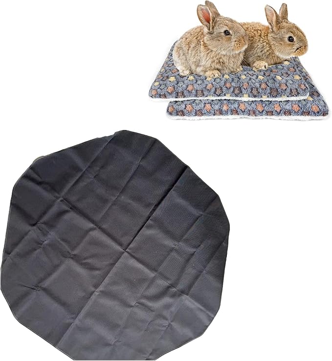 Amakunft 2 Pcs Guinea Pig Bed Mat Washable, Rabbit Winter Bed Pad for Indoor & Waterproof Pads for Small Animal Playpen, Reusable Liners, Waterproof Bottom on Both Sides Fit with Pet Tent Bedding
