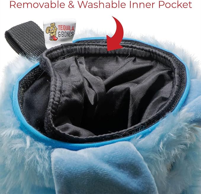 Tequila&Bones Dog Treat Bag Training Pouch, Hands-Free Dog Treat Pouch, Dog Walking Pouch, Waist Bag | Washable Inner Bag | with Belt, Clip & Drawstring Closure (REX)