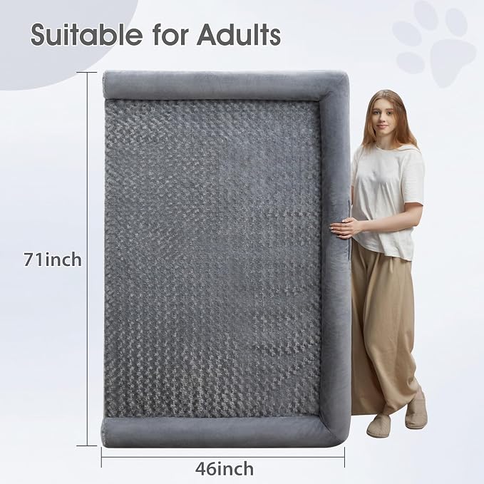 BFPETHOME Orthopedic Washable Dog Beds Large Sized Senior Dog for Comfy Sleeping with Removable Cover, Waterproof Big Soft Pet Couch Bed for Dogs Rerlax