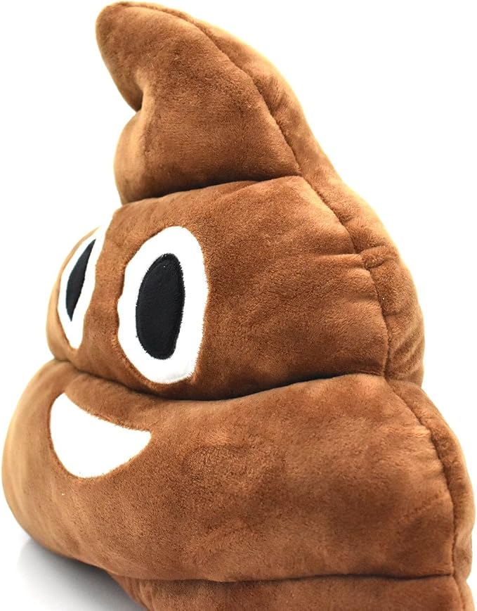 YINGGG 32cm Poop Plush Pillow Round Triangle Emotion Cushion Cute Decorative Stuffed Toy Brown Present for Kids and Friends