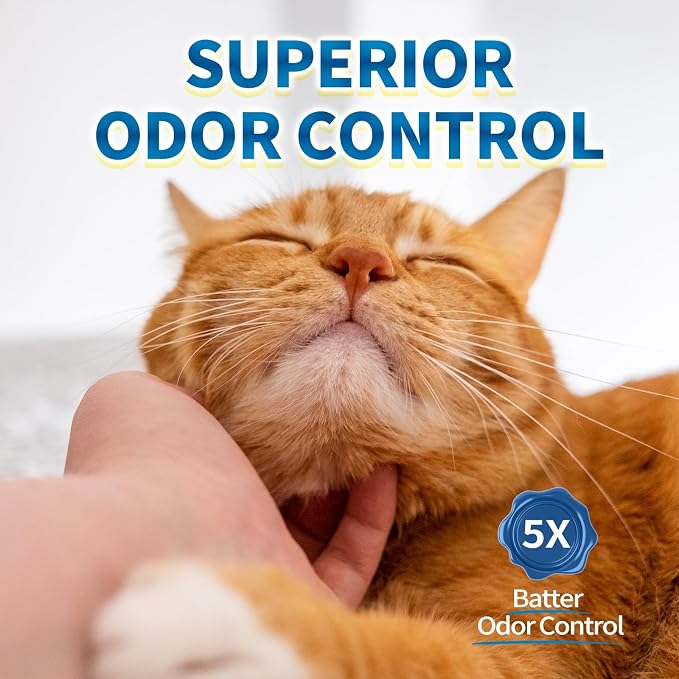 Made4Pets Cat Litter Crystals, Non Clumping Cat Litter Odor Control Kitty Litter Non Clumping No scooping Low Dust, Low Tracking, Lightweight, Dehydrates Waste,– 17.2 lbs (4 x 4.3 lb Packs)