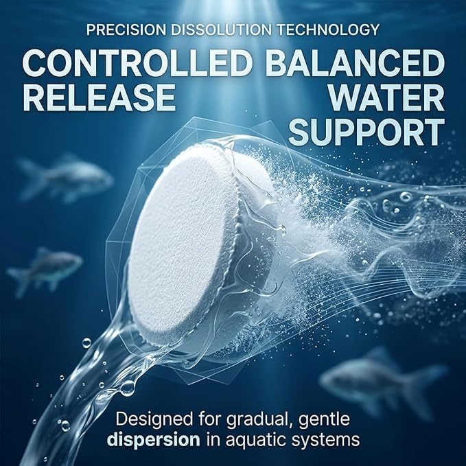 Powerful Aquarium Water Purification Tablet, Water Purification Tablets for Fish Tank, Efficient Clear Turbidity & Improve Water Quality, New Year's Gift for Aquarium Enthusiasts (9pcs)
