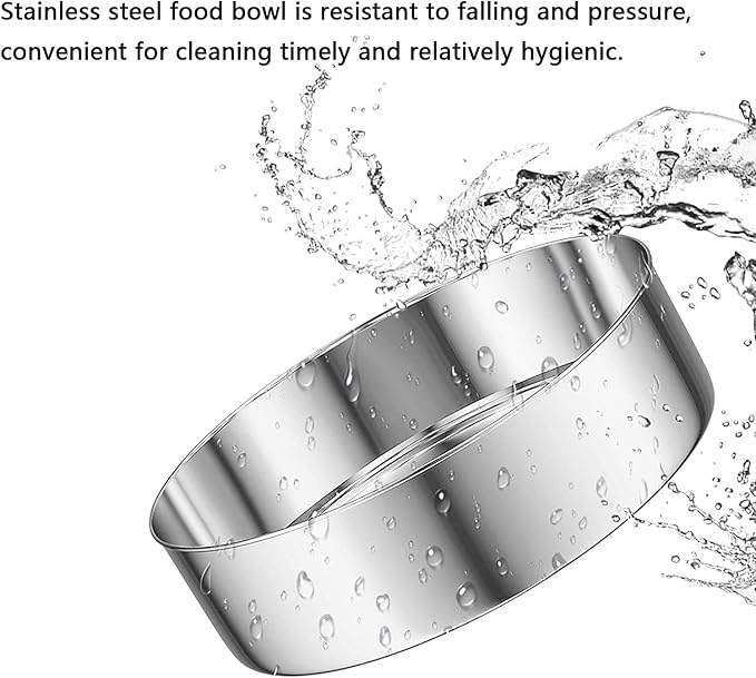 Tfwadmx Pet Double Dishes Rabbit Food Water Dispenser Set Cat Self Filling Bowls No Spill Dog Automatic Waterer Bottle Anti Gravity Feeder Cute Detachable Stainless Steel Bowl for Kitten Puppy Bunny