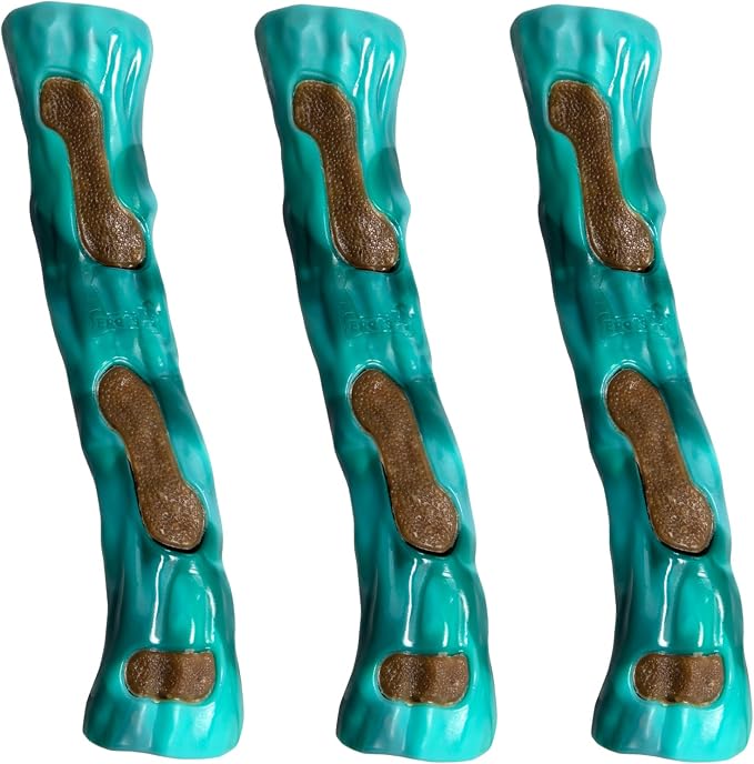 Dog Bones Chew Toys for Aggressive Chewers, 3 Pack Real Beef Flavor,Indestructible Dog Teething Chew Toys for Large/Medium/Small Breed,Tough Toy with Durable Nylon
