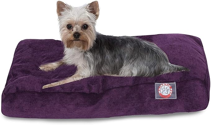 Majestic Pet Villa Rectangle Dog Bed Washable – Non Slip Comfy Pet Bed – Crate Bed with Removable Washable Cover – Kennel Bed for Sleeping, Polyester Fiber, Small, Aubergine