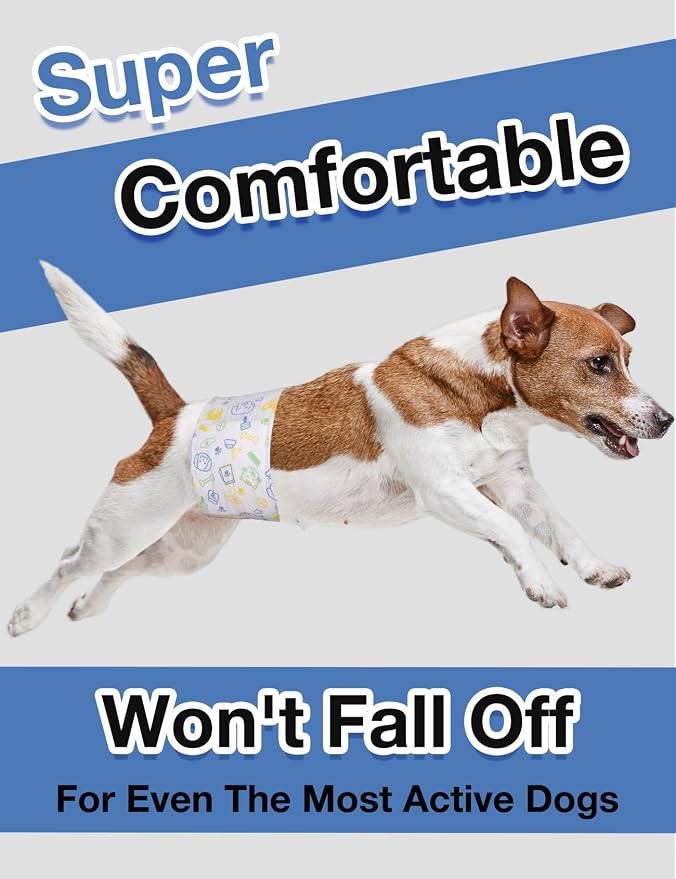 Dono Disposable Male Dog Diapers, Puppy Diapers Wraps, XSmall, 48PCS | Super Absorbent,Diapers for Large Dogs, 360°Leak-Proof, Wetness Indicator, Excitable Urination Incontinence,Breathable Fabric