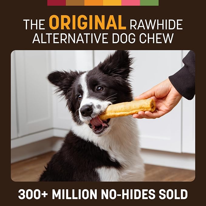 Earth Animal No Hide Chews - from the Grill Rolls Grilled Cheese Vegetarian Flavor Rawhide Free Medium Dog Chews - 3 Count