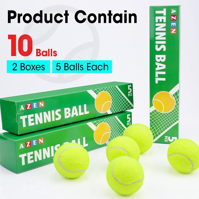 AZEN 10/40 Pack Tennis Balls, Premium pressurized Tennis Balls Bulk for Dogs, Good for Beginners to Practice