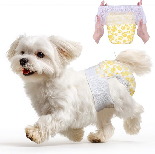Dono Dog Diapers Female with Stretchy Waist-96Pcs, Disposable Full Wrap Female Puppy Dog in Heat Period Diapers, 360° Leak-Proof Super Absorbent Doggie Puppy Diapers (XS-96 Count)