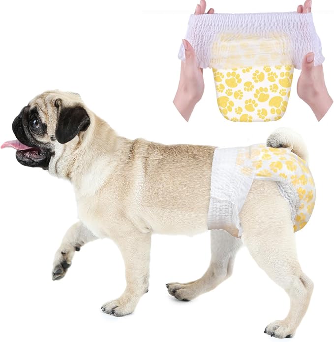 Dono Dog Diapers Female with Stretchy Waist-84Pcs, Disposable Pull it Up Diapers Female Dog in Heat Period Diapers, 360° Leak-Proof Super Absorbent Doggie Puppy Diapers (S-84 Count)