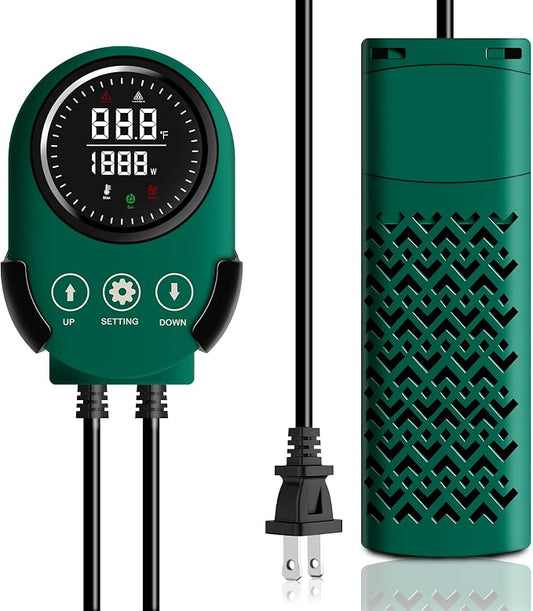 800W Smart Aquarium Heater for 120-240 Gallon Submersible with Variable-Frequency Energy Savings, Out of Water Protection, Overheat Protection, Adjustable for Freshwater, Saltwater, Turtle Tank