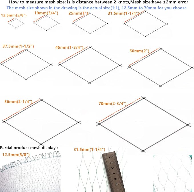 Fishing Gill Net Semi-Finished Nylon Monofilament Fish Net for Bait Trap