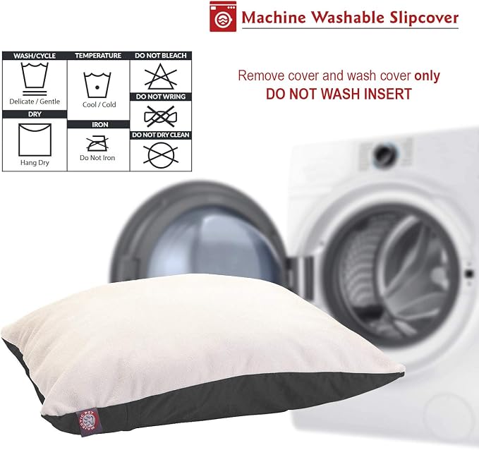 Majestic Pet Rectangle X-Large Dog Bed Washable – Removable Slipcover Pet Bed – Dog Crate Bed Super Value Pillow Dog Bed – Dog Kennel Bed for Sleeping - Dog Bed X-Large Breed 42 x 60 Inch – Gray