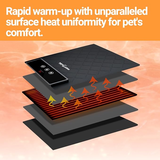 REPTI ZOO Reptile Heat Pad 6"x 8", 11W Reptile Heat mat with Adjustable Thermostat for Turtles, Hermit Crabs, Bearded Dragons, Leopard Geckos, Snakes, Lizards