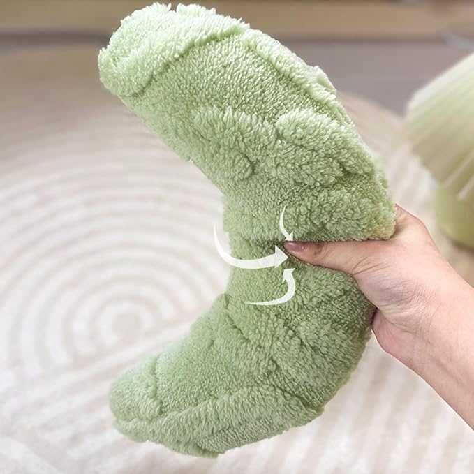 Little Pillow for Cats Puppies Ultra Soft Warm Fluffy Pet Calming Macaron Color Toy Half Donut Cuddler for Joint Relief Sleeping Improve Machine Washable-Green