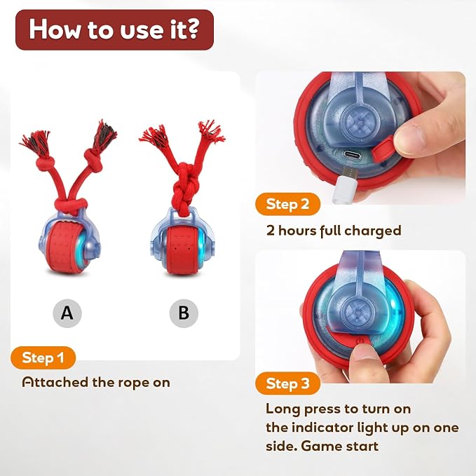 Dog Toys Interactive Dogs Squeaker with Super High-Speed Rechargeable Dog Barking Ball for Puppies