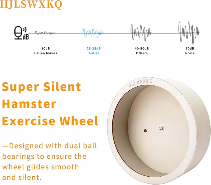 8inch Wall-Mount Silent Hamster Wheel, Wooden Small Animal Exercise Wheel with Removable & Washable Track for Gerbil, Mouse, Syrian Hamster(8in)
