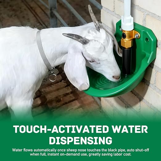 Automatic Goat Waterer Automatic Sheep Water Bowl Touch-Activated Waterer Animal Livestock Water Dispenser for Goat Sheep Pig Piglet Calf Dog