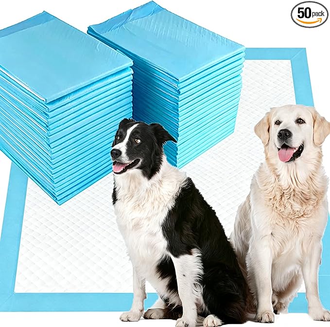 Extra Large Puppy Pads,36"x36" Pee Pads for Dogs,50 Count Training Dog Pee Pads Absorbent & Leak-Proof &Quick Dry,Disposable Pet Potty Pads for House Training Dogs Cats, Rabbits.