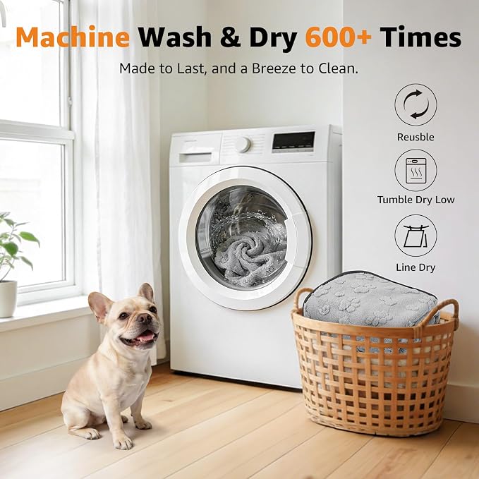 LOOBANI Washable Puppy Pads 18"x24", 4 Packs Fast Absorbent Washable Pee Pads for Dogs, Non-Slip & Waterproof Pet Whelping Pads, Reusable Dog Mat for Floor Crate, Bed, Incontinence, Housebreak