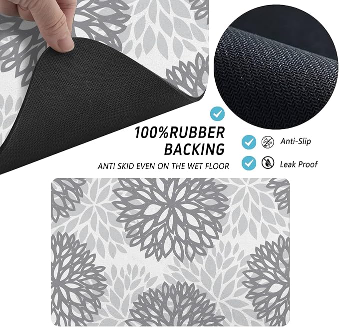 Dog Food Mats 2 Pack for Floors, Absorbent and Quick-Drying Pet Cat Food Mat,Anti-Fouling and Easy-to-Clean Pet Feeding Mat,Dog Bowl Mat for Messy Drinking Water Bowls 12"x 20"+18x24
