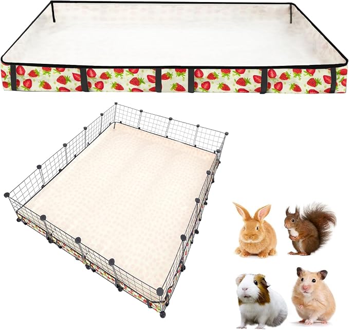 Guinea Pig Cage Liner，Washable Waterproof Oxford Cloth Cage Liners for Small Animals,Hamster Chinchilla Hedgehog Rabbit and Other Small Animals Not Include Cage(48x60 inches)