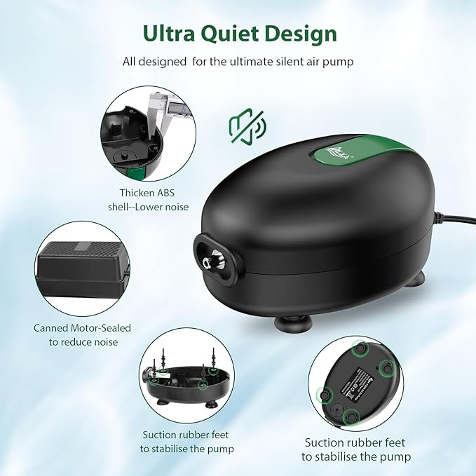 AQQA Aquarium Sponge Filter & Air Pump