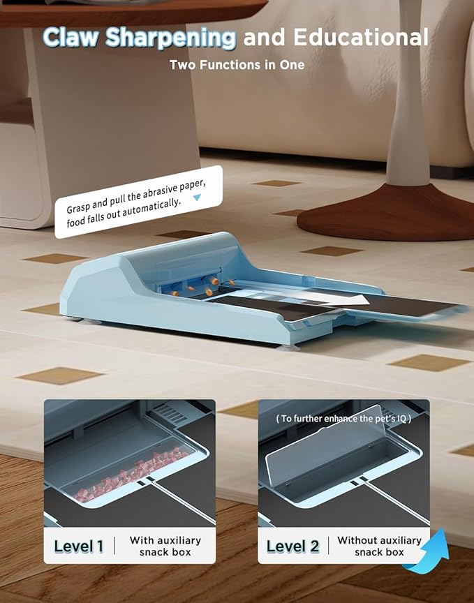 Dog Nail File Toy with 2 Dog Treat Puzzle, Interactive Dog Enrichment Toys for IQ Training, Dog Scratch Pad for Nails, Slow Feeder and 2 Level in 1 Dog Puzzle,Double Anti-Slip