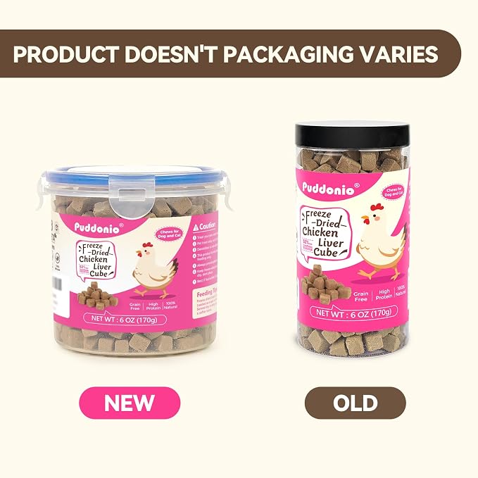 Freeze Dried Dog & Cat Treats – Single Ingredient Chicken Liver, High Protein Training Treats & Food Topper, 6 oz