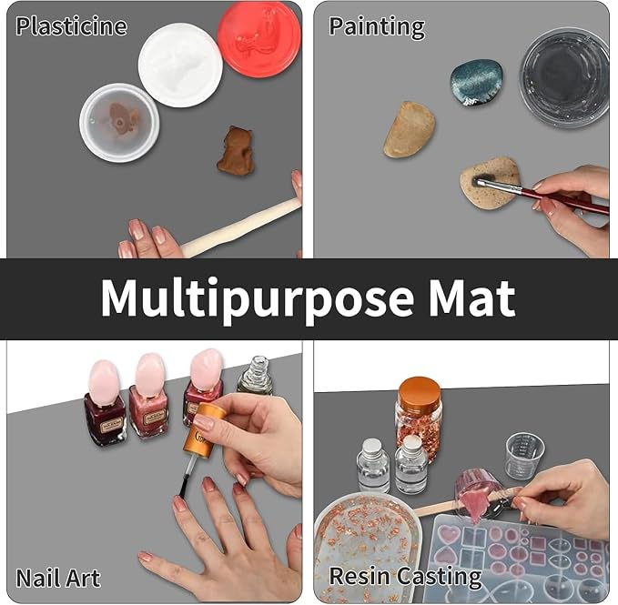 2MM Super Thick Large Silicone Mat, 31.5"x23.6"(80cmx60cm) Non-Slip Heat Resistant, Thicken Kitchen Counter Mats, Waterproof Countertop Protector for Craft (Deep Blue)