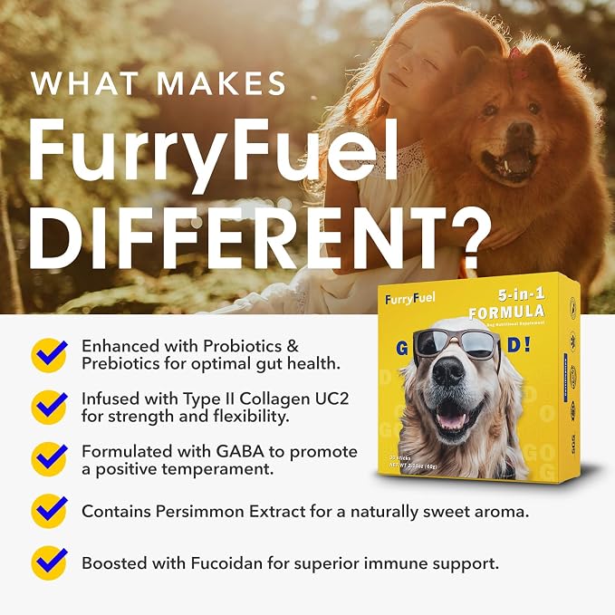 Health Supplements Powder for Dogs - 5-in-1 Formula - for Digestive Gut Health Care, Joint Support, Breath, and Enhanced Immunity Made from Probiotics and Prebiotics | Pet Vitamins 30 Count