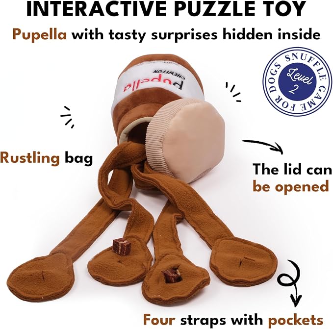 CHEWFFON Dog Puzzle Toy, Cute Dog Enrichment Toy for Boredom and Stimulating,Interactive Hide and Seek Snuffle Crinkle Toys for Small, Medium and Large Dogs