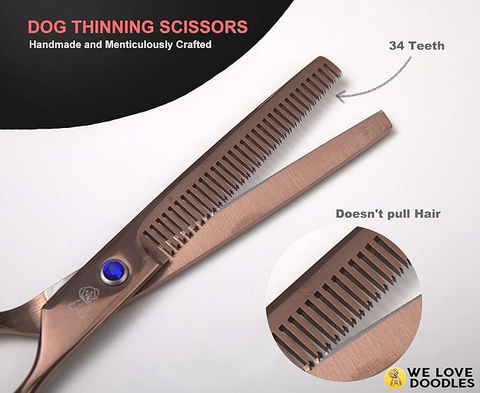 We Love Doodles Pin Brush for Dogs & Dog Grooming Scissors Kit