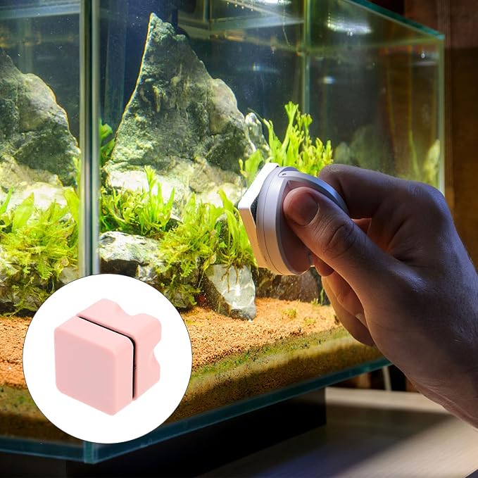 Mipcase Magnetic Fish Tank Brush 1.25 Inch Aquarium Glass with Scraper for Small Fish Tank Accessories and