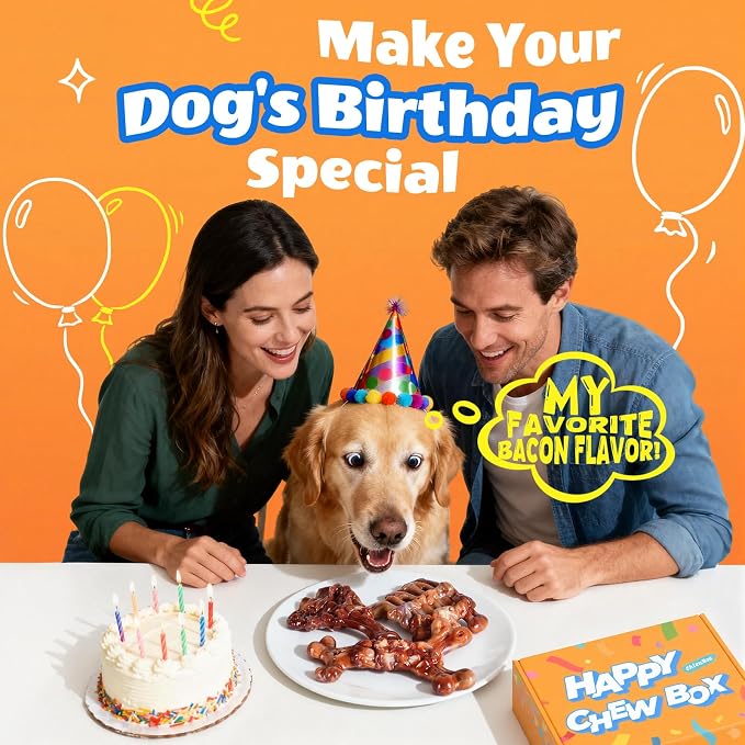 Dog Toys for Aggressive Chewers: Gift Box with 3 Pack Dog Chew Toys, Indestructible Dog Toy for Large Dogs Birthday, Bacon Flavored Chew Toys for Dogs, Tough Dog Toys to Keep Them Busy