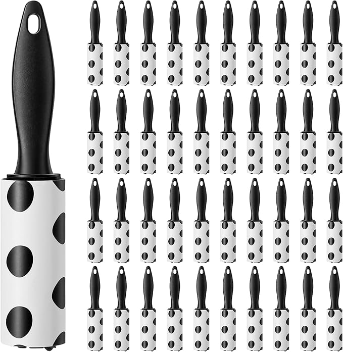 40 Pcs Mini Lint Roller for Travel Small Lint Removers Bulk for Pet Hair and Clothes Small Size Removers Portable Sticky Removing Tool for Cleaning Furniture Dog Car Seat