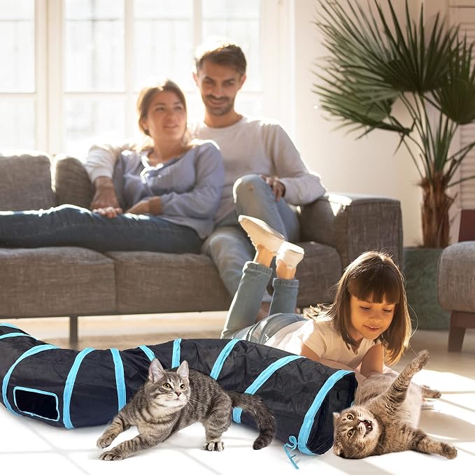 Bemodst Collapsible Cat Tunnels - 2/3/4/5 Way Interactive Maze for Kittens, Rabbits, Ferrets